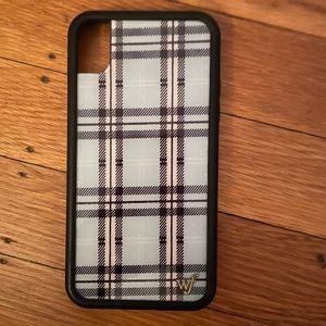 Blue plaid iPhone Xr case
